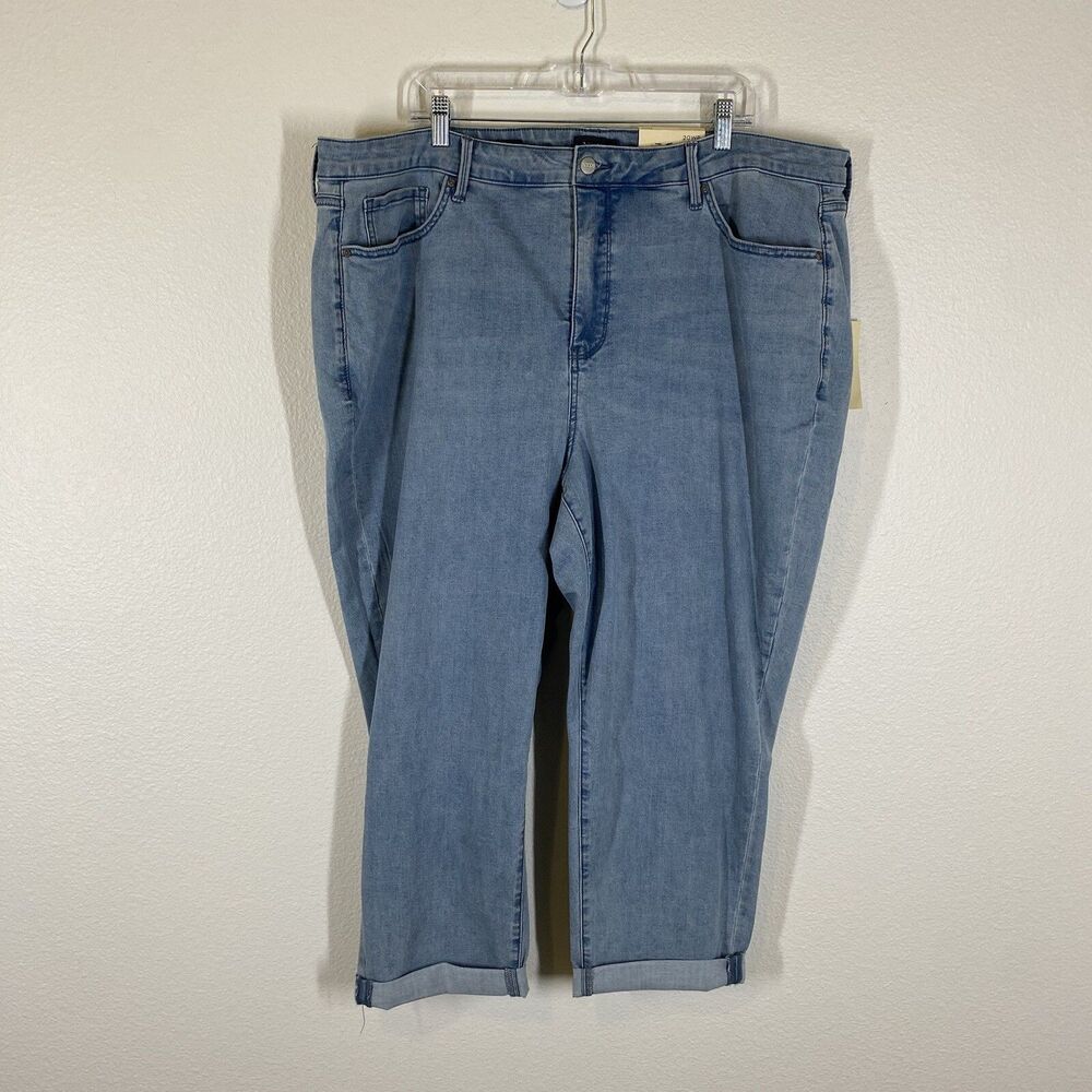 NYDJ Margot Girlfriend Kingston Jeans Womens Size 20WP Light Wash Denim Cuffed